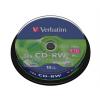 CD-RW lemez, újraírható, SERL, 700MB, 8-10x, 10 db, hengeren VERBATIM