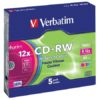 CD-RW lemez, újraírható, színes felület, SERL, 700MB, 8-10x, vékony tok, VERBATIM