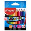 Színes ceruza készlet, háromszögletű, MAPED "Color`Peps Star Mini", 12 különböző szín