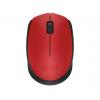 Egér, vezeték nélküli, optikai, közepes méret, USB, LOGITECH "M171", piros