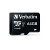 Memóriakártya, microSDXC, 64GB, CL10/U1, 45/10MB/s, USB adapter, VERBATIM "Tablet"