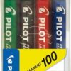 Alkoholos marker, 1 mm, kúpos, PILOT "Permanent Marker 100", 4 szín