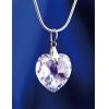 Nyaklánc, szív formájú, fehér színjátszós SWAROVSKI® kristállyal, 18mm ART CRYSTELLA®