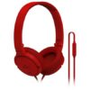 Fejhallgató, vezetékes, beépített mikrofonnal, 3,5 mm jack, SOUNDMAGIC "P21S", piros