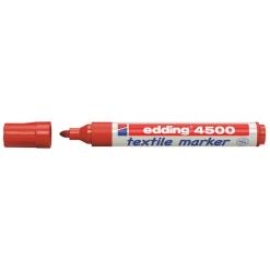 Textilmarker, 2-3 mm, kúpos, EDDING "4500", piros