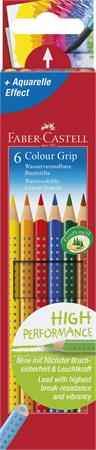 Színes ceruza készlet, háromszögletű, FABER-CASTELL "Grip 2001", 6 különböző szín