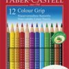 Színes ceruza készlet, háromszögletű, FABER-CASTELL "Grip 2001", 12 különböző szín
