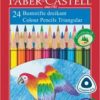 Színes ceruza készlet, háromszögletű, FABER-CASTELL "Papagáj", 24 különböző szín