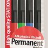 Alkoholos marker készlet, OHP, 1 mm, M, ICO, 4 különböző szín