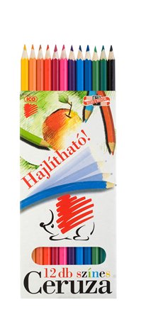 Színes ceruza készlet, hatszögletű, hajlékony, ICO "Süni", 12 különböző szín