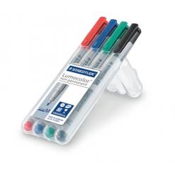 Alkoholmentes marker készlet, OHP, 1 mm, STAEDTLER "Lumocolor 315 M", 4 különböző szín