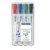 Táblamarker készlet, 2-5 mm, vágott, STAEDTLER "Lumocolor® 351 B", 4 különböző szín