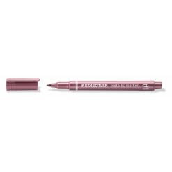 Dekormarker, 1-2 mm, kúpos, STAEDTLER "8323", metálpiros