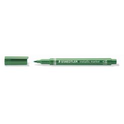 Dekormarker, 1-2 mm, kúpos, STAEDTLER "8323", metálzöld