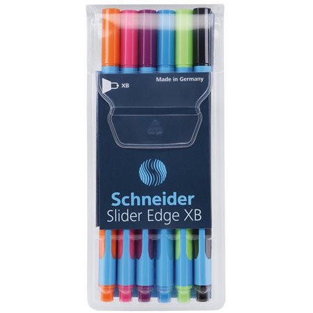 Golyóstoll készlet, 0,7 mm, kupakos, SCHNEIDER "Slider Edge XB", vegyes színek