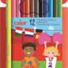 Színes ceruza készlet, hatszögletű, STABILO "Color", 12 különböző szín