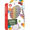 Színes ceruza készlet, háromszögletű, jobbkezes, STABILO "EasyColours", 12 különböző szín