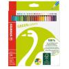 Színes ceruza készlet, hatszögletű, STABILO "GreenColours", 24 különböző szín