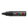 Dekormarker, 8 mm, vágott, UNI "Posca PC-8K", fekete