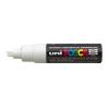 Dekormarker, 8 mm, vágott, UNI "Posca PC-8K", fehér