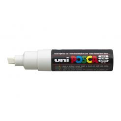 Dekormarker, 8 mm, vágott, UNI "Posca PC-8K", fehér