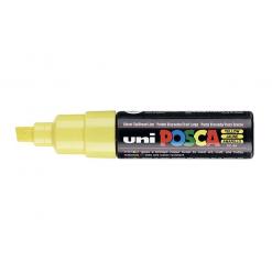 Dekormarker, 8 mm, vágott, UNI "Posca PC-8K", sárga