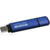 Pendrive, 8GB, USB 3.0, titkosítás, KINGSTON "DTVP30AV", kék