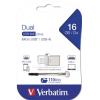 Pendrive, 16GB, USB 3.0+micro USB adapter, táblagéphez, VERBATIM "Micro"
