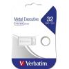 Pendrive, 32GB, USB 2.0,  VERBATIM "Executive Metal", ezüst