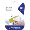 Pendrive, 32GB, USB 2.0, 8/2MB/sec, VERBATIM "Swivel", zöld