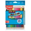Színes ceruza készlet, háromszögletű, kétvégű, MAPED "Color`Peps Duo", 36 különböző szín