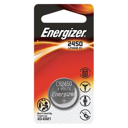 Gombelem, líthium, CR2450, 2 db, ENERGIZER
