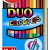 Színes ceruza készlet, kétvégű, háromszögletű, MAPED "Color`Peps Duo", 24 különböző szín