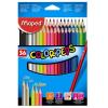 Színes ceruza készlet, háromszögletű, MAPED "Color`Peps Star", 36 különböző szín