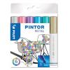 Dekormarker készlet, 1,4 mm, PILOT "Pintor M" 6 különböző metál szín