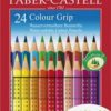 Színes ceruza készlet, háromszögletű, FABER-CASTELL "Grip 2001", 24 különböző szín