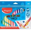 Zsírkréta, kitekerhető, MAPED "Color`Peps", 12 különböző szín