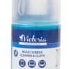 Tisztítófolyadék, képernyőhöz, pumpás, kendővel, 200 ml, VICTORIA TECHNOLOGY