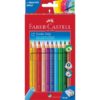 Színes ceruza készlet, háromszögletű, FABER-CASTELL "Jumbo Grip", 12 különböző szín
