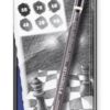 Grafitceruza készlet, fém doboz, hatszögletű, STAEDTLER "Mars Lumograph 100B", 6 különböző keménység, fekete