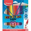 Színes ceruza készlet, háromszögletű, MAPED "Color`Peps Strong", 24 különböző szín