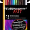 Akvarell ceruza készlet, STABILO "Aquacolor ARTY", 12 különböző szín