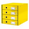 Irattároló, laminált karton, 4 fiókos, LEITZ "Click&Store", sárga