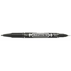 Alkoholos marker, 0,5/1,0 mm, kétvégű, ZEBRA "Mckie Extra Fine", fekete
