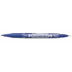 Alkoholos marker, 0,5/1,0 mm, kétvégű, ZEBRA "Mckie Extra Fine", kék