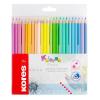 Színes ceruza készlet, háromszögletű, KORES "Kolores Pastel", 24 pasztell szín