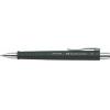 Golyóstoll, 0,7 mm, nyomógombos tolltest, fekete tolltest, FABER-CASTELL "Poly Ball", kék