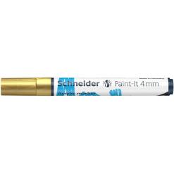 Dekormarker, akril, 4 mm, SCHNEIDER "Paint-It 320", arany