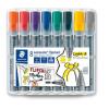Flipchart marker vegyes készlet, 2/2-5 mm, STAEDTLER "Lumocolor® 356", 8 különböző szín