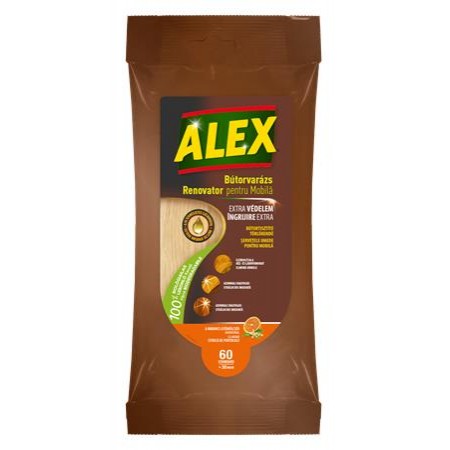 Nedves törlőkendő bútorokhoz, ALEX, 30 db